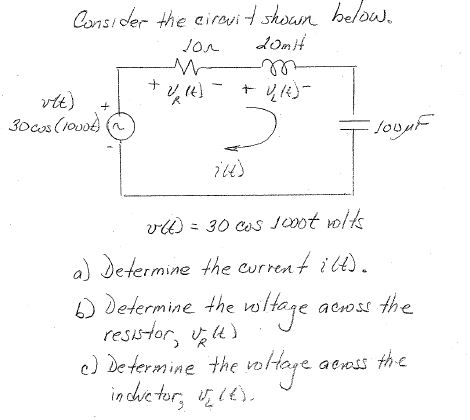 Solved Consider the circuit shown below. u(t) = 30 cos 1000 | Chegg.com