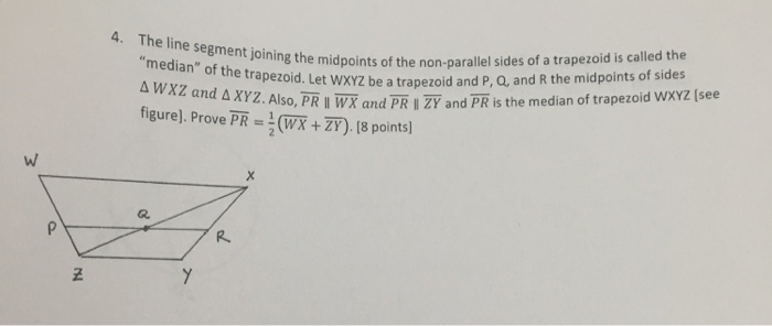 Solved The line segment joining the midpoints of the | Chegg.com