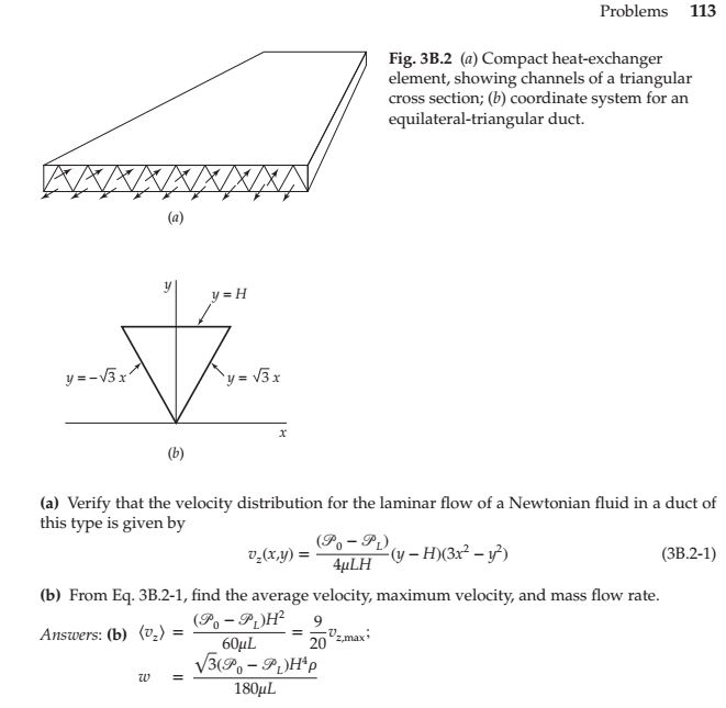 Solved 3B.2 Laminar flow in a triangular duct. One type of | Chegg.com