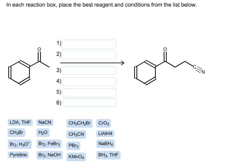 Solved In Each Reaction Box, Place The Best Reagent And | Chegg.com