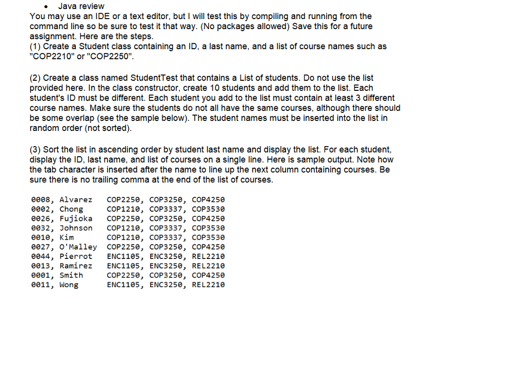 Solved Need help with very simple Java assignment, I just | Chegg.com image.