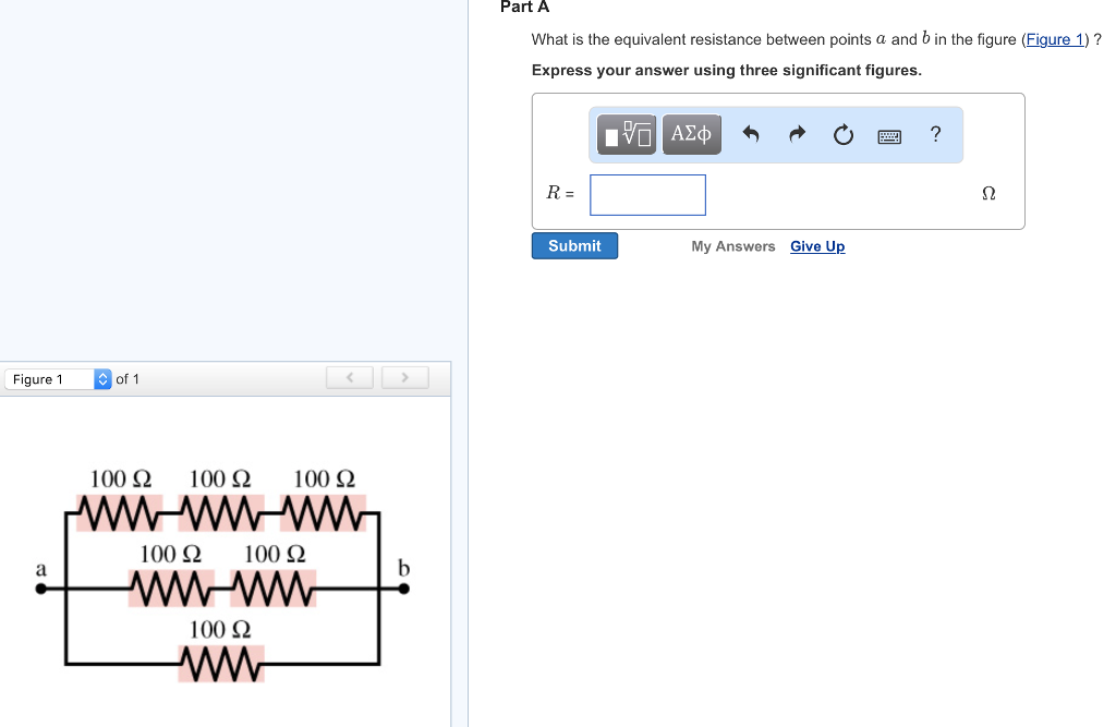 Solved What is the equivalent resistance between points a | Chegg.com