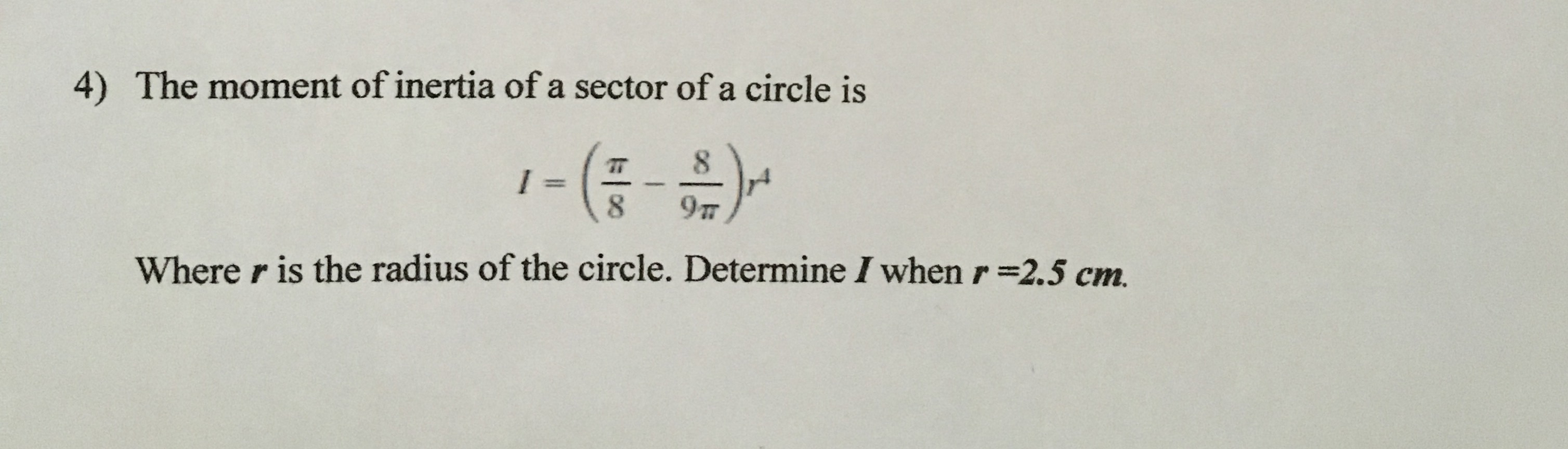 moment of inertia of a circle