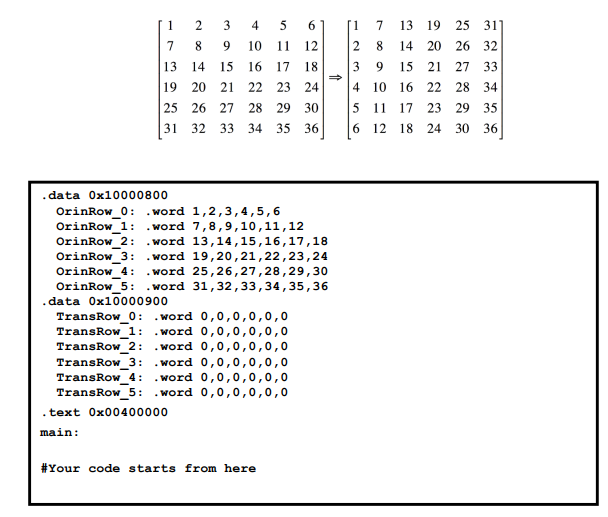 Write an assembly program that swaps the columns and | Chegg.com