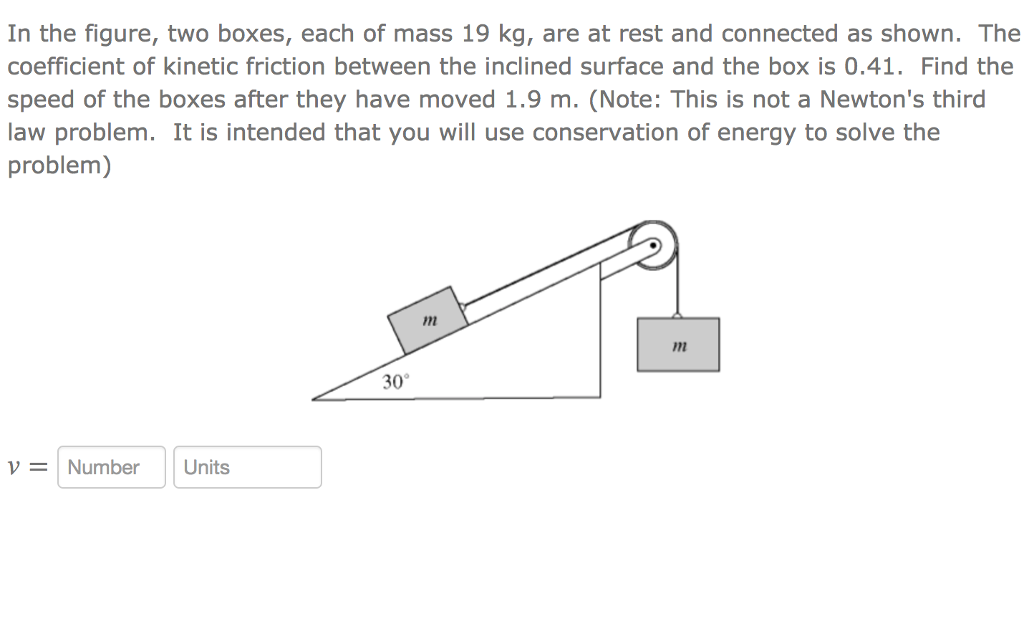 Solved In the figure, two boxes, each of mass 19 kg, are at | Chegg.com