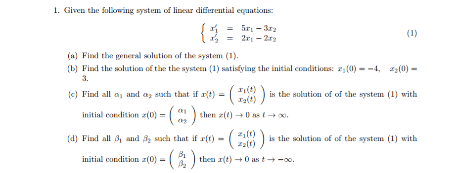 solving differential equation systems 3x3