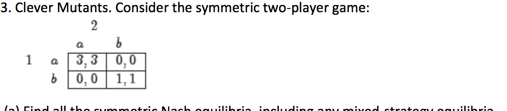 Solved Clever Mutants. Consider the symmetric two‐player | Chegg.com