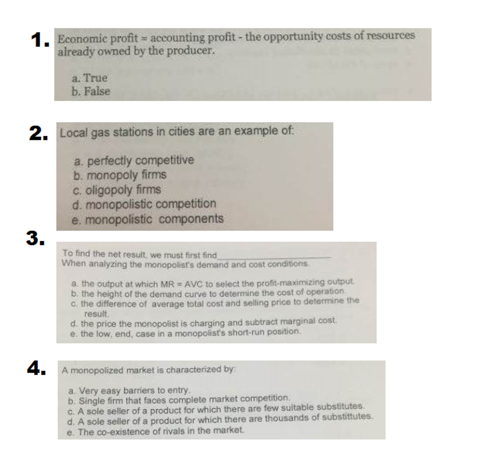 Solved Economic profit = accounting profit - the opportunity | Chegg.com