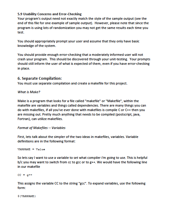 Write a text based game using C++ based on the | Chegg.com