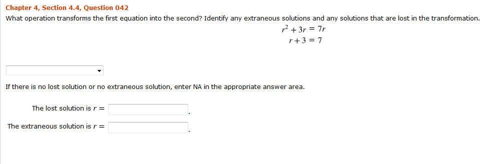 Solved Chapter 4, Section 4.4, Question 042 What Operation | Chegg.com