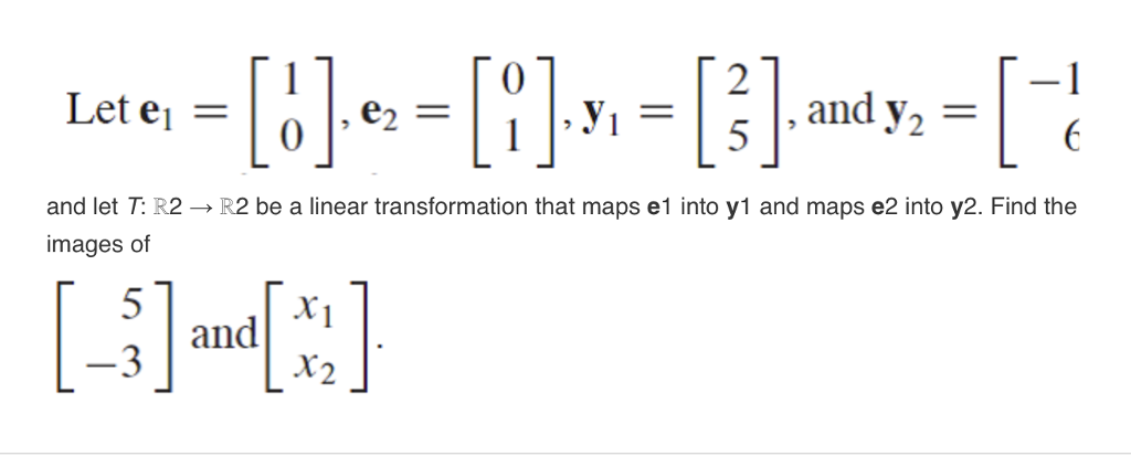 Solved Let E 1 1 0 E 2 0 1 Y 1 2 5 And Y 2 Chegg Solved Let E 1 1 0 E 2 0 1 Y 1 2 5 And Y 2 Chegg