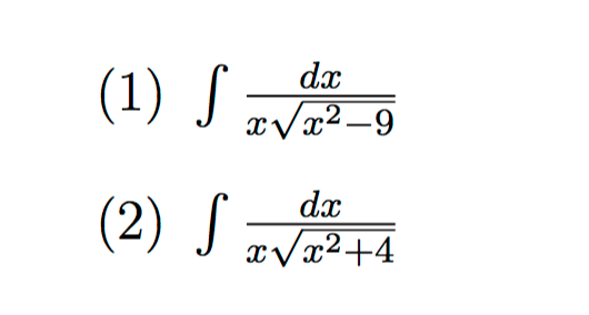 solved-integral-dx-x-squareroot-x-2-9-integral-dx-x-chegg