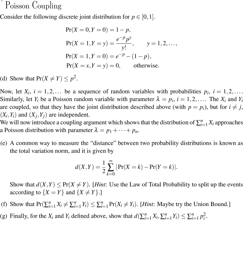 Consider the following discrete joint distribution