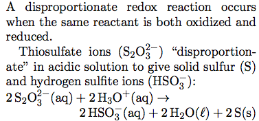 A disproportionate redox reaction occurs when the | Chegg.com