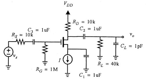 Solved Cgs=1pF; Cgd=0.2pF; Cdb=0.2pF; gm=4mA/V. Estimate the | Chegg.com