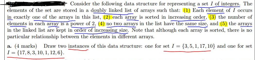 Solved Consider the following data structure for | Chegg.com