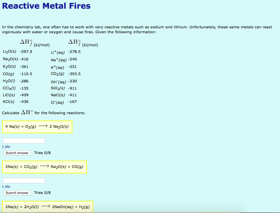 Solved Reactive Metal Fires In The Chemistry Lab One Chegg Solved Reactive Metal Fires In The Chemistry Lab One Chegg