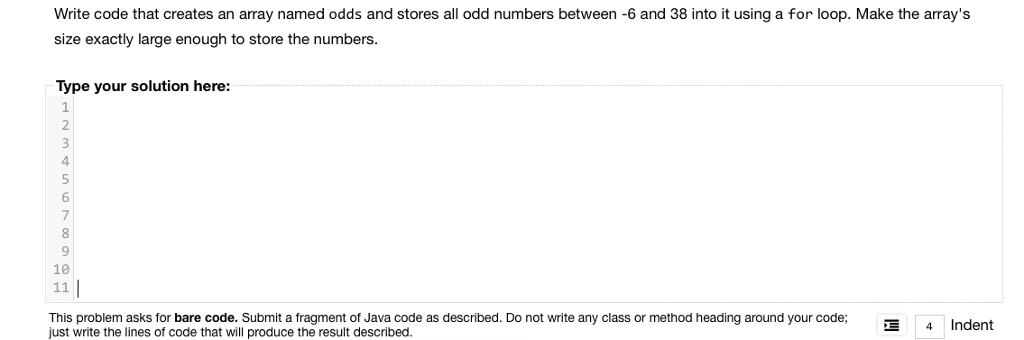 Solved Write code that creates an array named odds and | Chegg.com