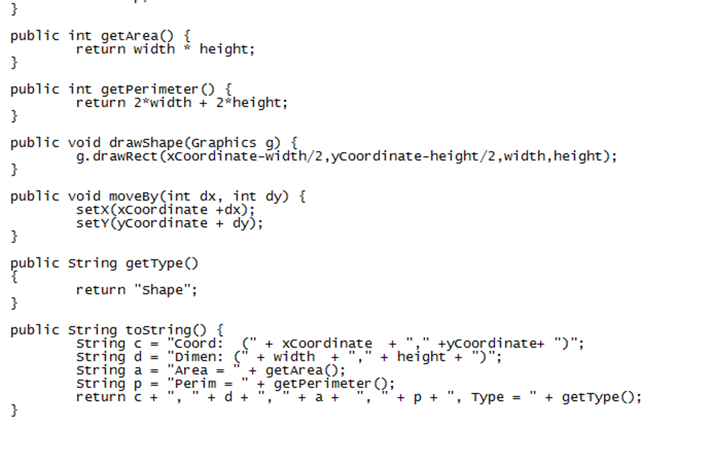Implement the Trapezoid class and the draw() method | Chegg.com