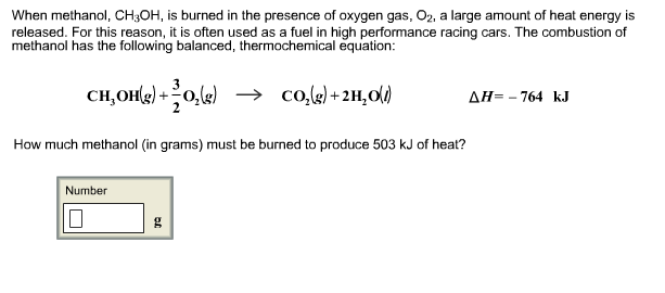 Solved When methanol, CH3OH, is burned in the presence of | Chegg.com
