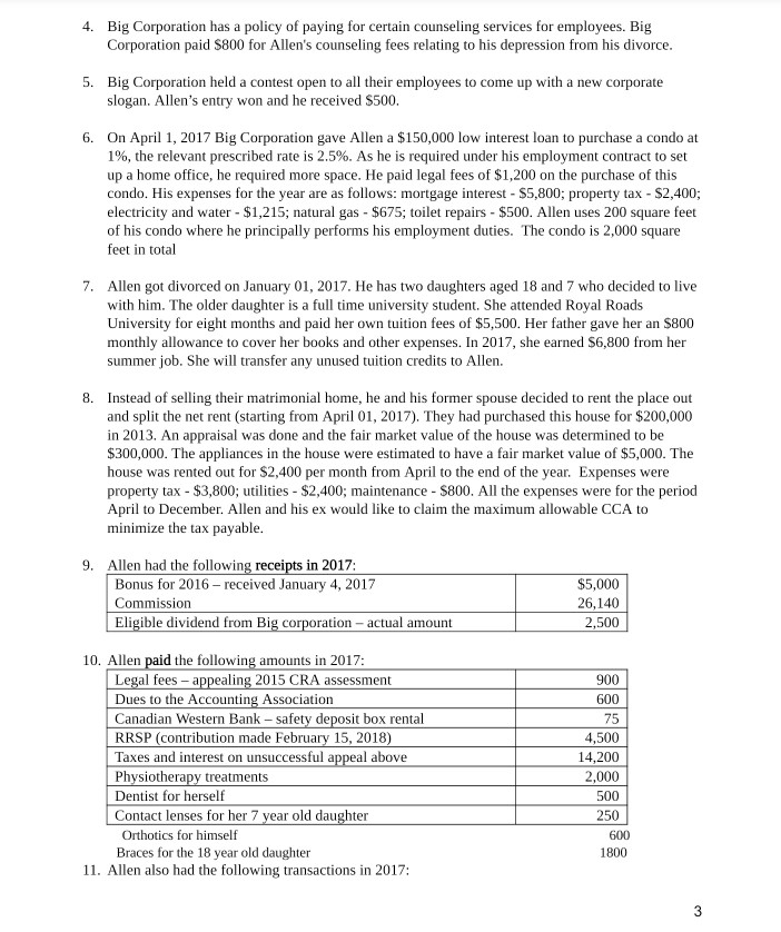 Question 1 Taxable Mr. Allen Arnold is 58