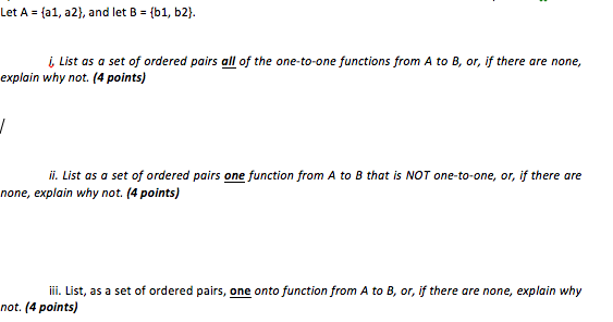 Solved Let A = {a1, A2}, And Let B = {b1, B2}. I List As A | Chegg.com