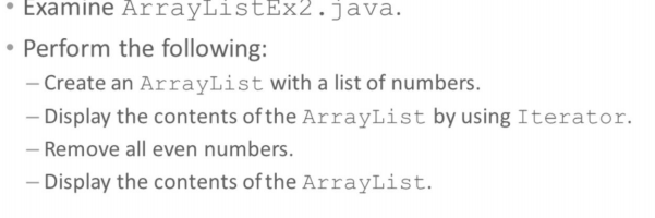 Solved Examine ArrayLlstEX2.java. Perform the following | Chegg.com