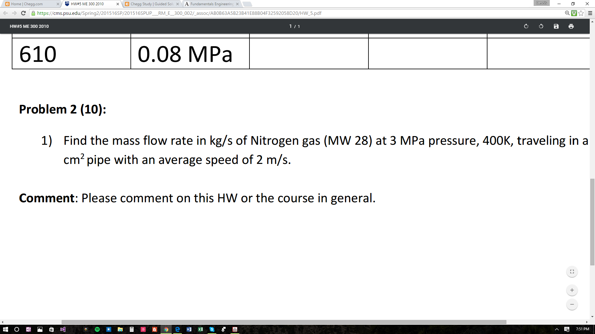 Solved Find the mass flow rate in kg/s of Nitrogen gas (MW | Chegg.com