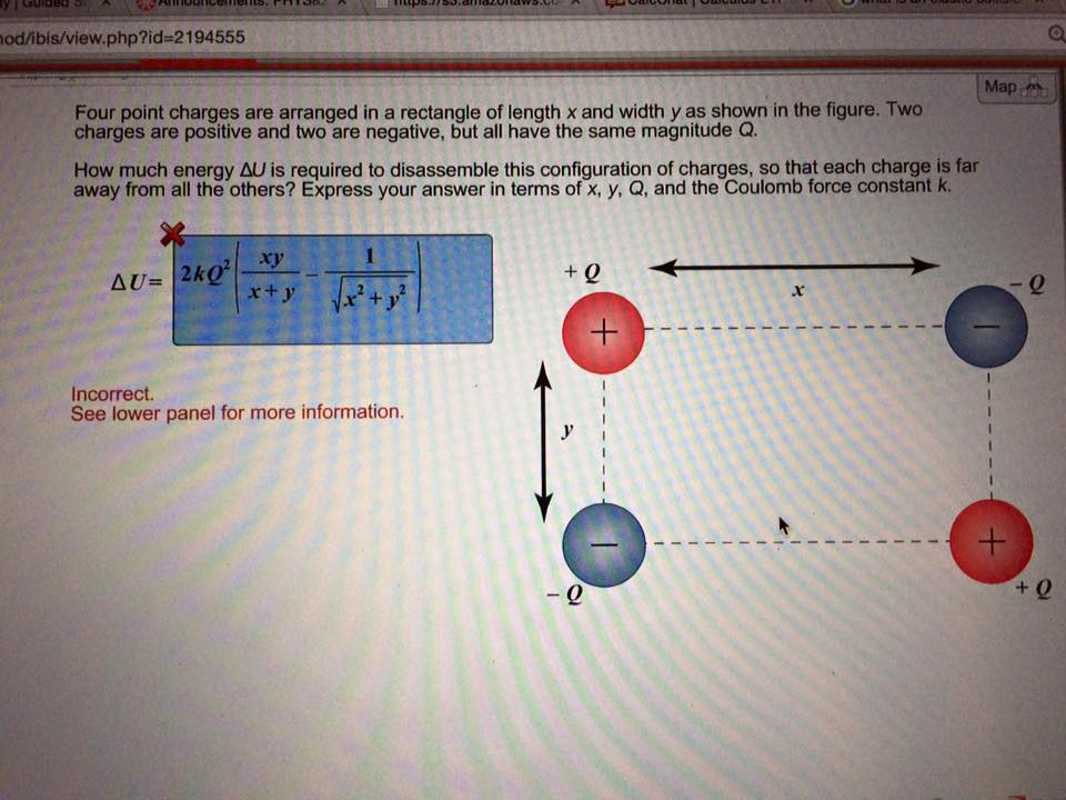 Solved Four Point Charges Are Arranged In A Rectangle Of | Chegg.com