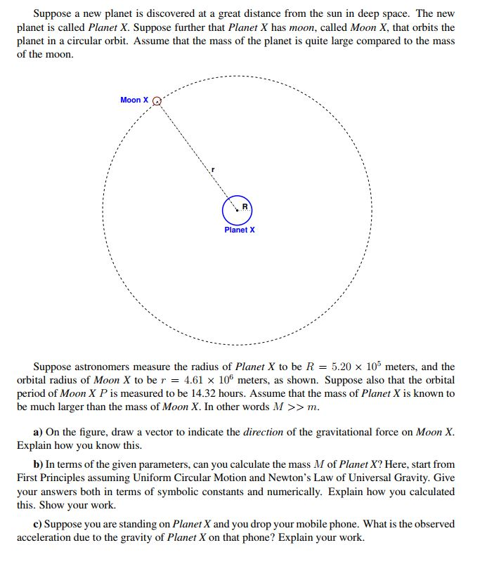 Solved Suppose A New Planet Is Discovered At A Great Dist Chegg Solved Suppose A New Planet Is Discovered At A Great Dist Chegg