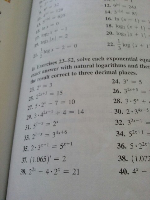 Solved 12 9 243 9101 14 3 s1 16 In x 1 1 18 Log x 1 Chegg