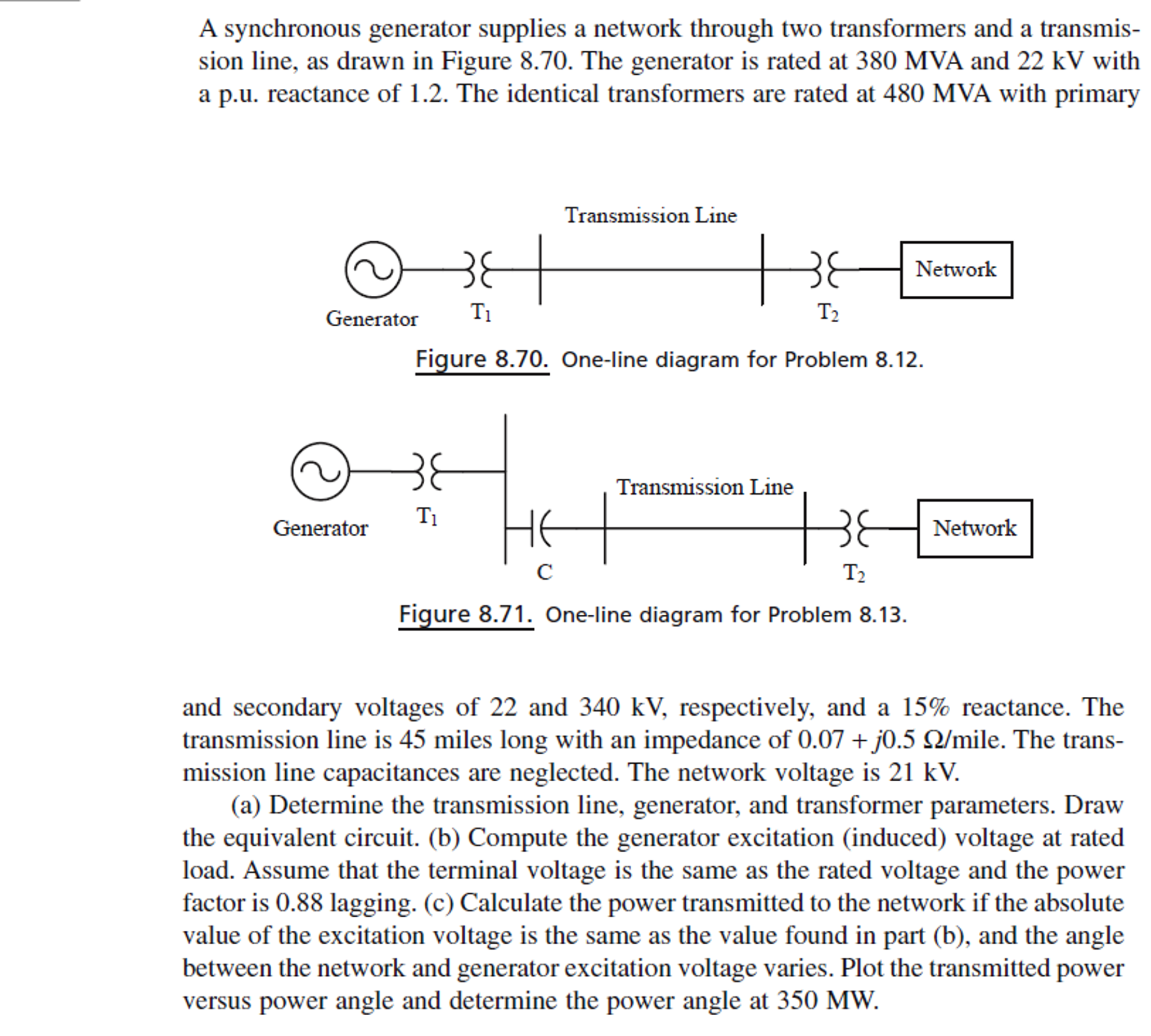 Solved A synchronous generator supplies a network through