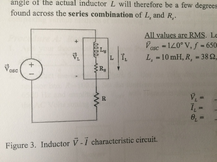 Solved For Procedure B v1 istic of an Inductor of KVL, the