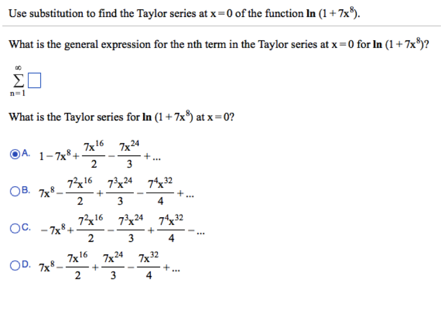 Solved What is the general expression for the nth term in | Chegg.com