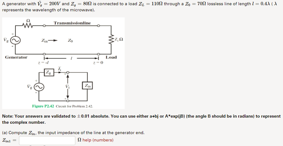 Solved A generator with = 200V and Zg 80Ω is connected to a | Chegg.com