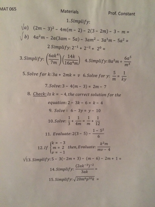 Solved Simplify: ( - 3)^2 - 4m(m - 2) - 2(3 - ) - 3 - m | Chegg.com