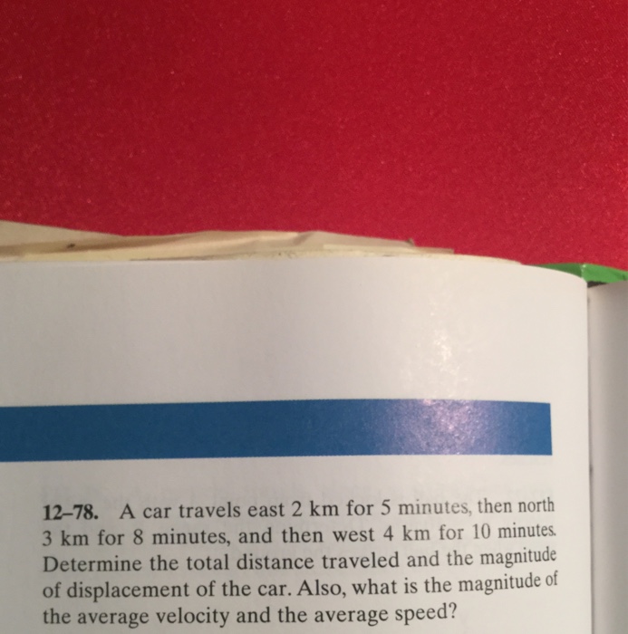 Solved A car travels east 2 km for 5 minutes then north 3 Chegg