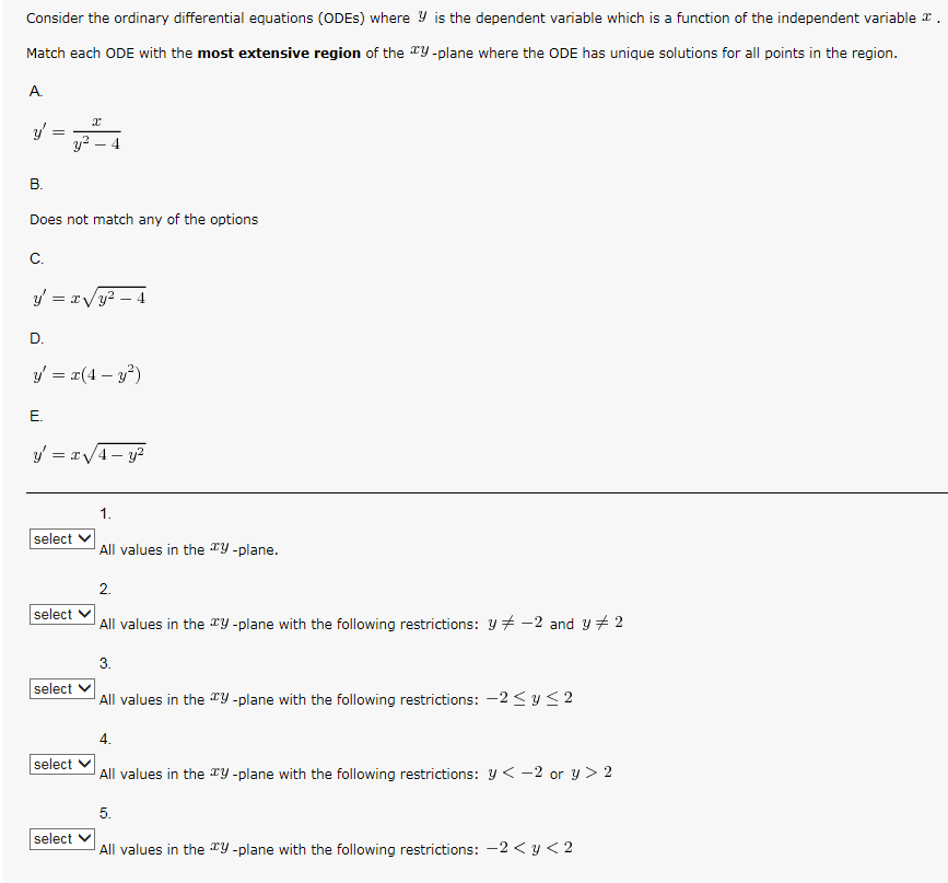 Solved Consider the ordinary differential equations (ODEs) | Chegg.com