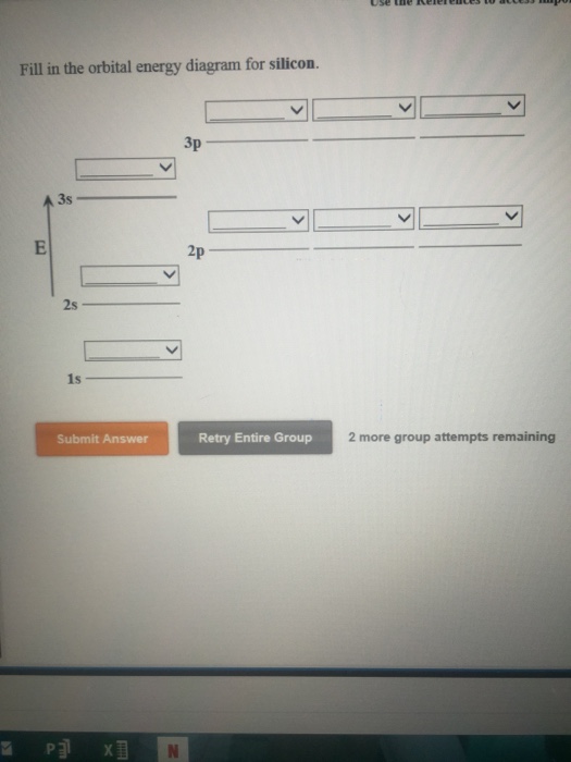 Solved Fill in the orbital energy diagram for silicon. | Chegg.com
