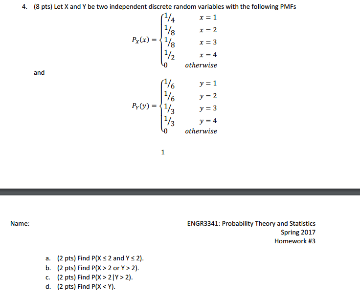 Probability theory homework