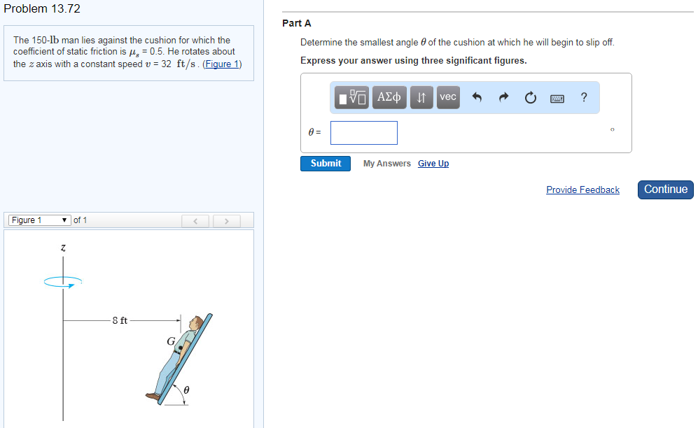Solved Problem 13.72 Part A The 150lb man lies against the