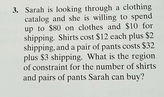 Solved 3. Sarah Is Looking Through A Clothing Catalog And 