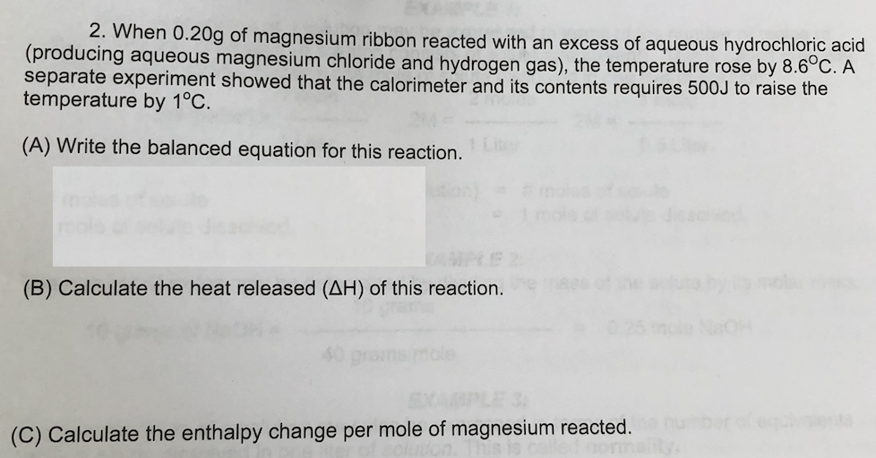 Solved 2. Whe (producing aqueous magnesium chloride and