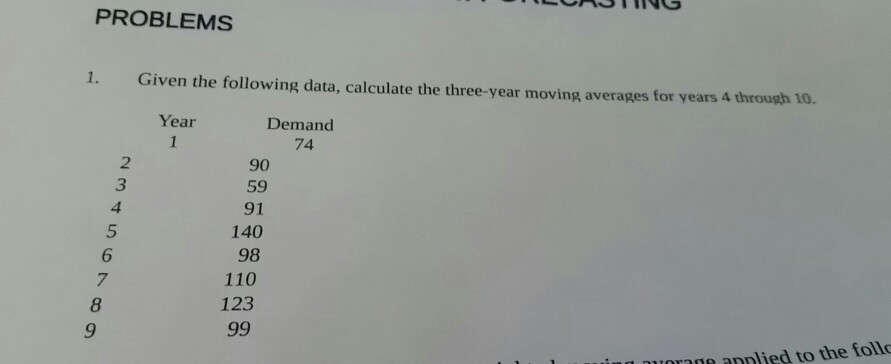 Solved PROBLEMS 1. Given The Following Data, Calculate The | Chegg.com