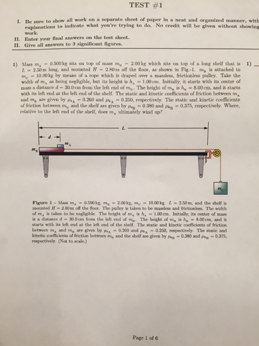 Solved Mass m_A = 0.500kg sits on top of mass m_B = 2.00kg | Chegg.com