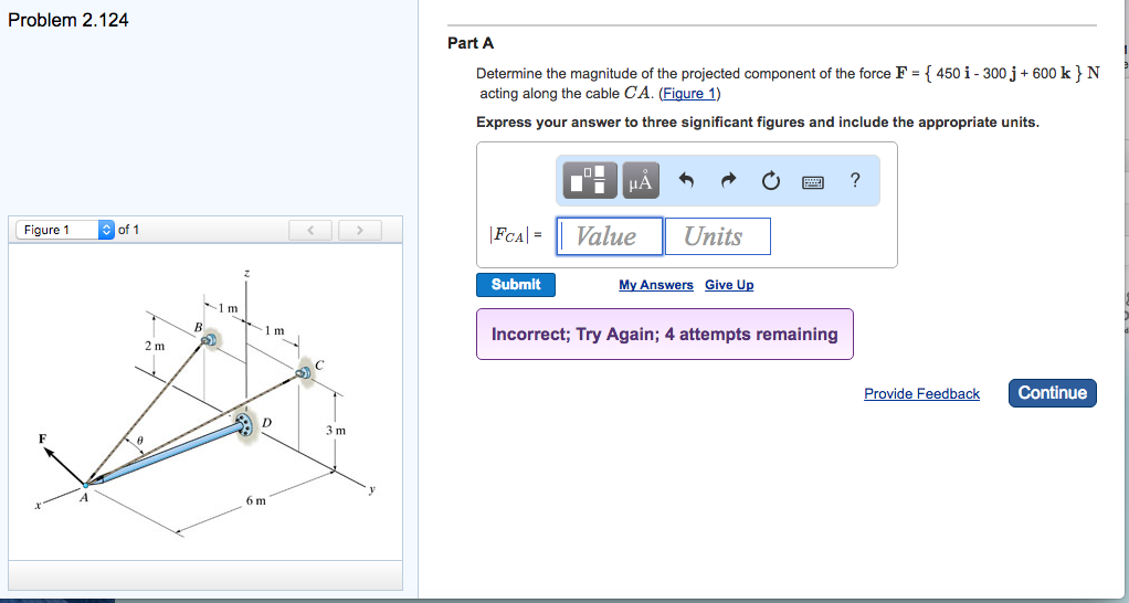 Solved Determine the magnitude of the projected component of | Chegg.com