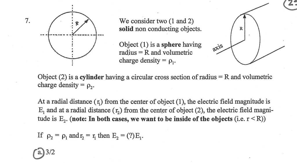 Solved We consider two (1 and 2) solid non conducting | Chegg.com