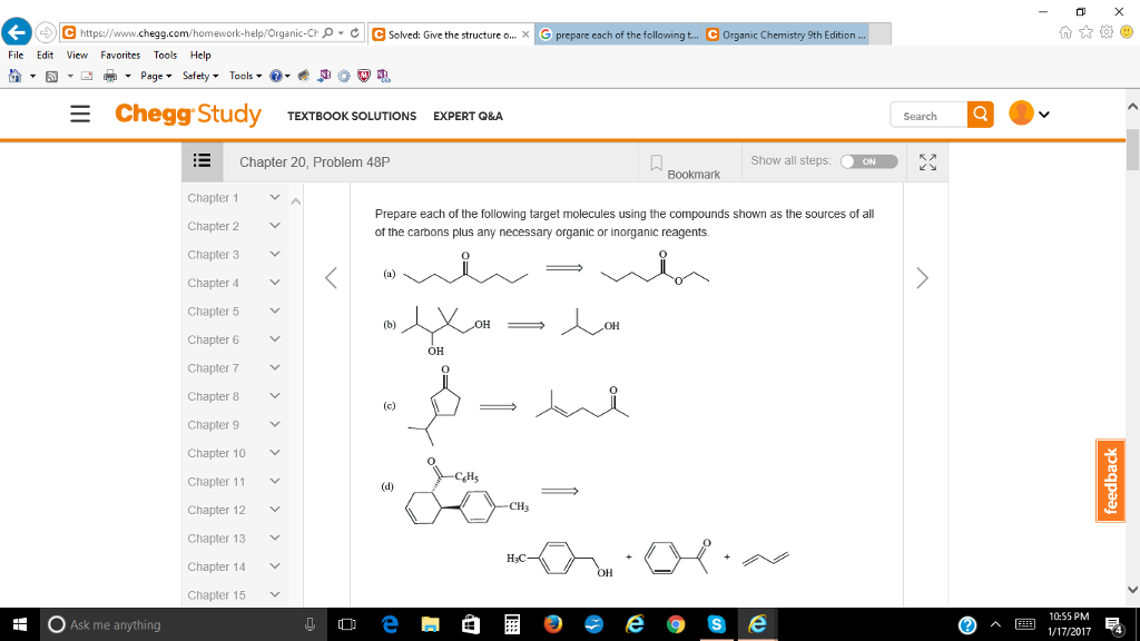 Solved Prepare Each Of The Following Target Molecules Using | Chegg.com