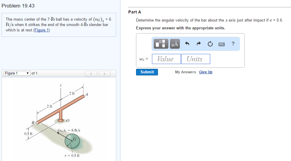 Solved The mass center of the 7-lb ball has a velocity of | Chegg.com