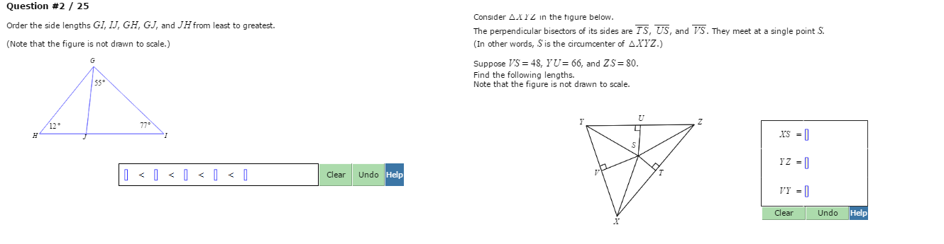 Solved Order The Side Lengths CI, IJ, GH, And JH From Least | Chegg.com